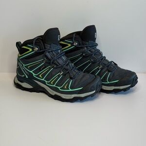 Salomon X Ultra 2 Mid GTX Hiking Boots – Women’s Size 7 Blue/Green Gore-Tex